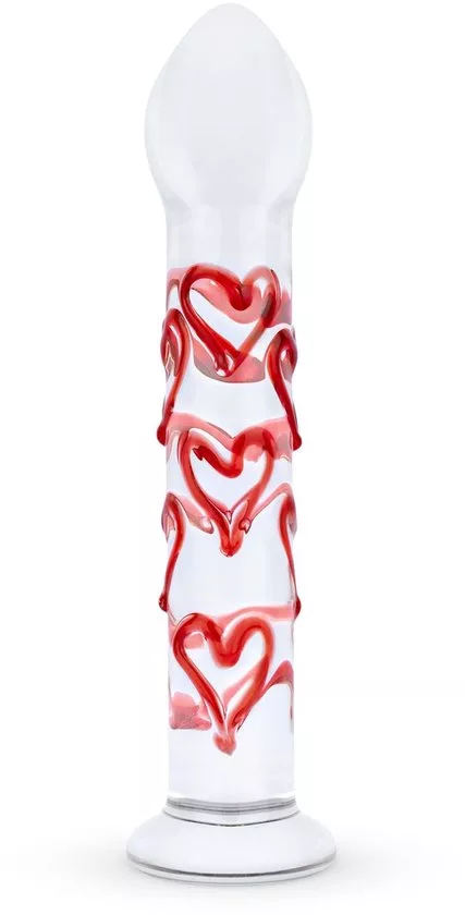 Gildo glazen G-spot en prostaatdildo met hartjes
